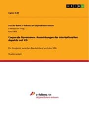 Cover von Corporate Governance. Auswirkungen der interkulturellen Aspekte auf CG
