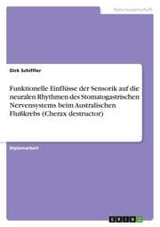 Cover von Funktionelle Einflüsse der Sensorik auf die neuralen Rhythmen des Stomatogastrischen Nervensystems beim Australischen Flußkrebs (Cherax destructor)