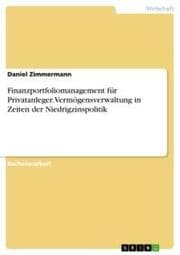 Cover von Finanzportfoliomanagement für Privatanleger. Vermögensverwaltung in Zeiten der Niedrigzinspolitik