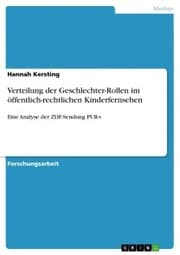 Cover von Verteilung der Geschlechter-Rollen im öffentlich-rechtlichen Kinderfernsehen
