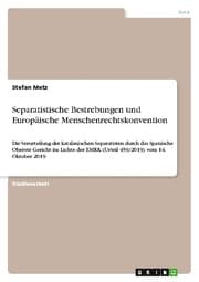 Cover von Separatistische Bestrebungen und Europäische Menschenrechtskonvention