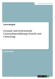 Cover von Gesunde und motivierende Unternehmensführung. Vorteile und Umsetzung