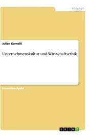 Cover von Unternehmenskultur und Wirtschaftsethik