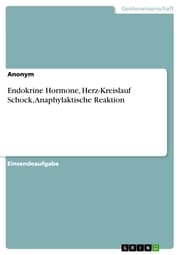 Cover von Endokrine Hormone, Herz-Kreislauf Schock, Anaphylaktische Reaktion