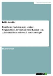 Cover von Familienstrukturen und soziale Ungleichheit. Inwieweit sind Kinder von Alleinerziehenden sozial benachteiligt?