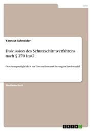 Cover von Diskussion des Schutzschirmverfahrens nach § 270 InsO