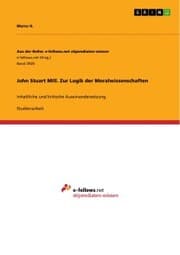 Cover von John Stuart Mill. Zur Logik der Moralwissenschaften
