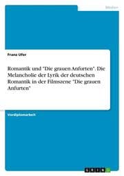 Cover von Romantik und J.R.R. Tolkien. Die Melancholie der Lyrik der deutschen Romantik in 'Der Herr der Ringe - Die Rückkehr des Königs'