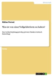 Cover von Was ist von einer Vollgeldreform zu halten?