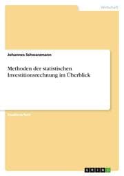 Cover von Methoden der statistischen Investitionsrechnung im Überblick