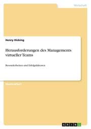 Cover von Herausforderungen des Managements virtueller Teams
