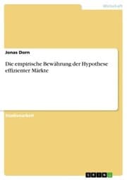 Cover von Die empirische Bewährung der Hypothese effizienter Märkte