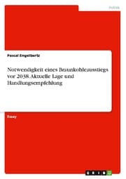 Cover von Notwendigkeit eines Braunkohleausstiegs vor 2038. Aktuelle Lage und Handlungsempfehlung