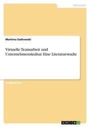 Cover von Virtuelle Teamarbeit und Unternehmenskultur. Eine Literaturstudie