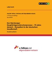 Cover von Der Nürnberger Hauptkriegsverbrecherprozess - 75 Jahre danach - Rezeption in der deutschen Gesellschaft