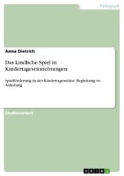 Cover von Das kindliche Spiel in Kindertageseinrichtungen