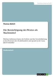 Cover von Die Bemächtigung des Wortes als Machtmittel