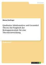 Cover von Qualitative Inhaltsanalyse und Grounded Theory. Ein Vergleich der Beitragspotentiale für eine Theorieentwicklung