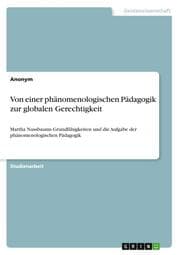 Cover von Von einer phänomenologischen Pädagogik zur globalen Gerechtigkeit