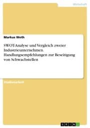 Cover von SWOT-Analyse und Vergleich zweier Industrieunternehmen. Handlungsempfehlungen zur Beseitigung von Schwachstellen