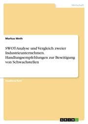 Cover von SWOT-Analyse und Vergleich zweier Industrieunternehmen. Handlungsempfehlungen zur Beseitigung von Schwachstellen