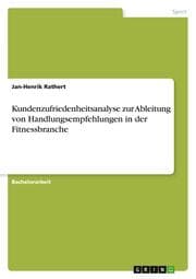 Cover von Kundenzufriedenheitsanalyse zur Ableitung von Handlungsempfehlungen in der Fitnessbranche