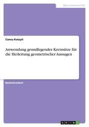 Cover von Anwendung grundlegender Kreissätze für die Herleitung geometrischer Aussagen