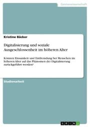 Cover von Digitalisierung und soziale Ausgeschlossenheit im höheren Alter