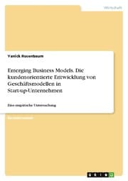 Cover von Emerging Business Models. Die kundenorientierte Entwicklung von Geschäftsmodellen in Start-up-Unternehmen