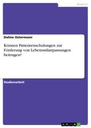 Cover von Können Patientenschulungen zur Förderung von Lebensstilanpassungen beitragen?