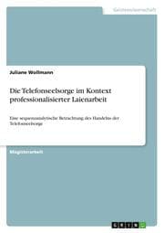 Cover von Die Telefonseelsorge im Kontext professionalisierter Laienarbeit