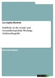 Cover von Einblicke in die Sozial- und Gesundheitspolitik. Wichtige Schlüsselbegriffe