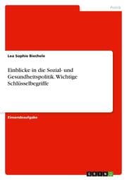 Cover von Einblicke in die Sozial- und Gesundheitspolitik. Wichtige Schlüsselbegriffe
