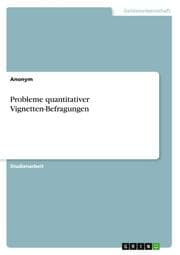 Cover von Probleme quantitativer Vignetten-Befragungen