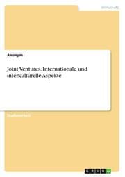 Cover von Joint Ventures. Internationale und interkulturelle Aspekte