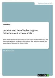 Cover von Arbeits- und Berufsbelastung von Mitarbeitern im Home-Office
