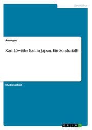 Cover von Karl Löwiths Exil in Japan. Ein Sonderfall?