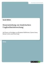 Cover von Essaysammlung zur Analytischen Ungleichheitsforschung
