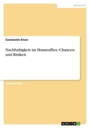 Cover von Nachhaltigkeit im Homeoffice. Chancen und Risiken