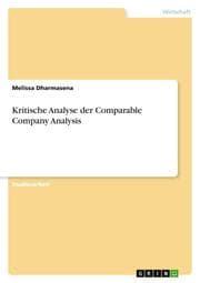 Cover von Kritische Analyse der Comparable Company Analysis
