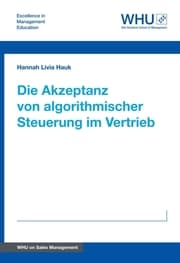 Cover von Die Akzeptanz von algorithmischer Steuerung im Vertrieb