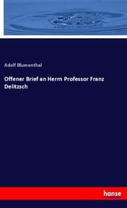 Cover von Offener Brief an Herrn Professor Franz Delitzsch