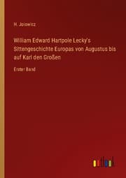 Cover von William Edward Hartpole Lecky's Sittengeschichte Europas von Augustus bis auf Karl den Großen