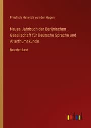 Cover von Neues Jahrbuch der Berljnischen Gesellschaft für Deutsche Sprache und Alterthumskunde