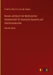 Cover von Neues Jahrbuch der Berljnischen Gesellschaft für Deutsche Sprache und Alterthumskunde