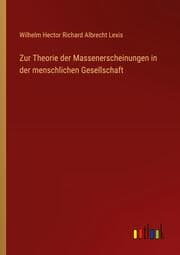 Cover von Zur Theorie der Massenerscheinungen in der menschlichen Gesellschaft