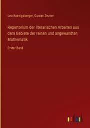 Cover von Repertorium der literarischen Arbeiten aus dem Gebiete der reinen und angewandten Mathematik