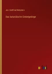 Cover von Das batanäische Giebelgebirge