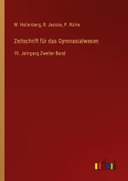 Cover von Zeitschrift für das Gymnasialwesen