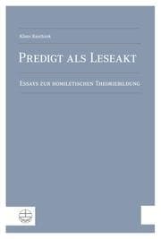 Cover von Predigt als Leseakt